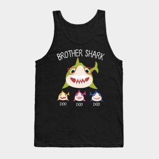 Sharks Swimming Together Happy Father Day Brother Shark Doo Doo Doo Sister Cousin Tank Top